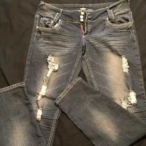 Almost famous destroyed skinny jeans